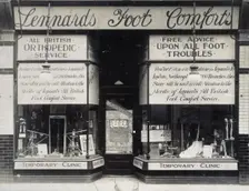 Shop of Lennard's Ltd orthopaedic suppliers and chiropodists: exterior, c1930s. Creator: USA Studios