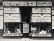 Shop of Lennard's Ltd orthopaedic suppliers and chiropodists: exterior, c1930s. Creator: USA Studios