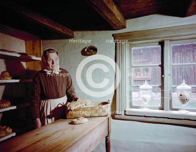 Shop selling bread and pastries, Porvoo, Finland, 1960s Creator: Göran Algård.