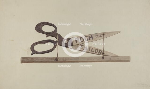 Shop Sign, 1938. Creator: John Sullivan.