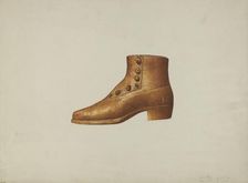 Shop Sign: Man's Shoe, c. 1939. Creator: Dorothy Handy