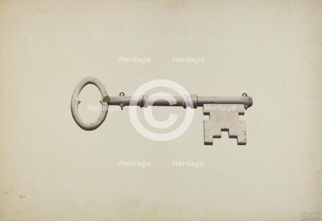 Shop Sign Key, 1935/1942. Creator: Henry Tomaszewski.
