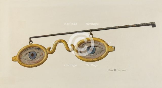Shop Sign Spectacles, 1935/1942. Creator: John H. Tercuzzi.