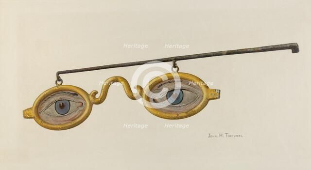 Shop Sign Spectacles, 1935/1942. Creator: John H. Tercuzzi.