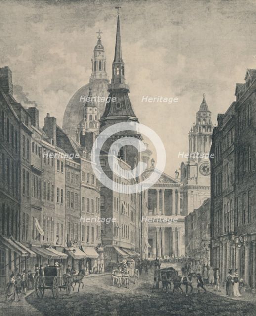 'Shopping in Ludgate Street, 1795', 1920. Artist: Thomas Morris.
