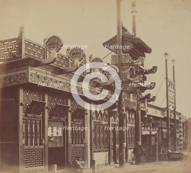 Shops and Street, Chinese City of Pekin, October 1860, 1860. Creator: Felice Beato.