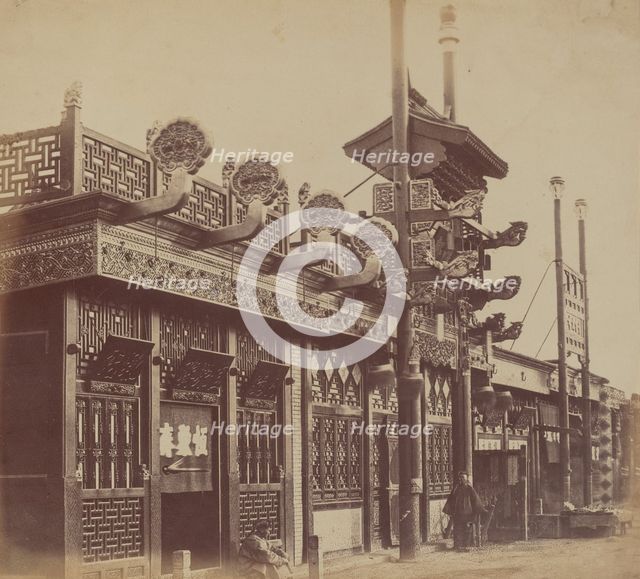 Shops and Street, Chinese City of Pekin, October 1860, 1860. Creator: Felice Beato.