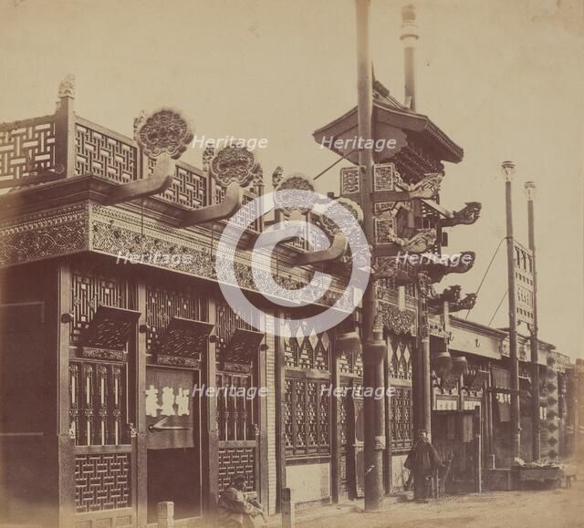Shops and Street, Chinese City of Pekin, October 1860, 1860. Creator: Felice Beato.