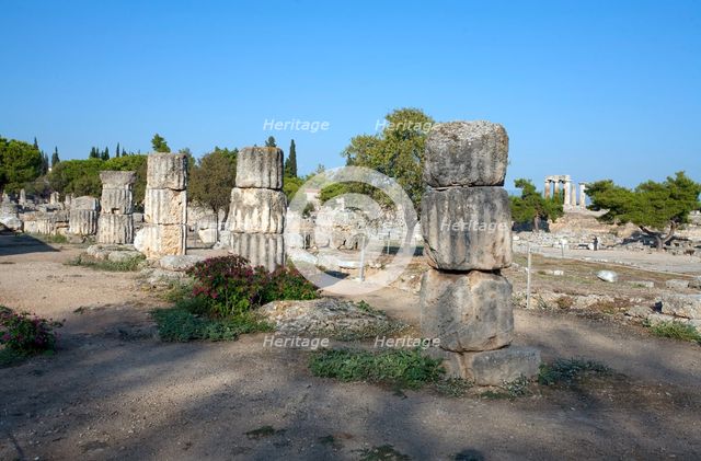 Shops in central Corinth, Greece. Creator: Samuel Magal.
