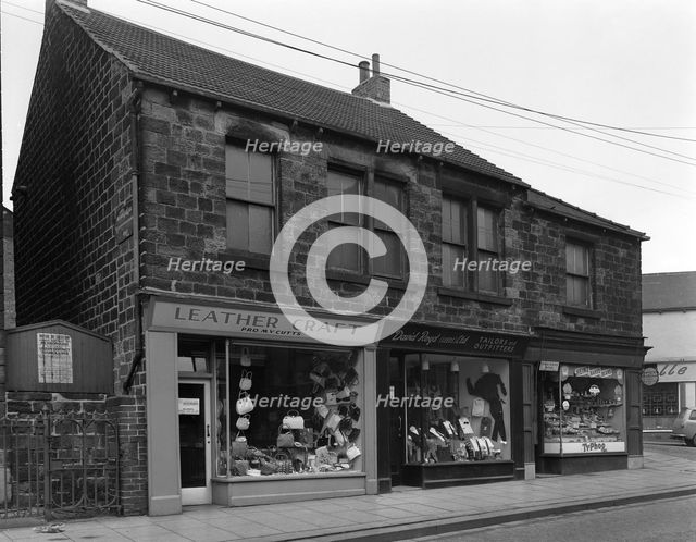 Shops in Bank Street, Mexborough, South Yorkshire, 1963.  Creator: Michael Walters.
