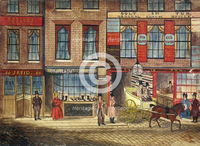 Shops in Fleet Street, London, c1835. Artist: Anon