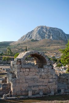 Shops in northwest Corinth, Greece. Creator: Samuel Magal