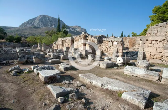 Shops in western Corinth, Greece. Creator: Samuel Magal.
