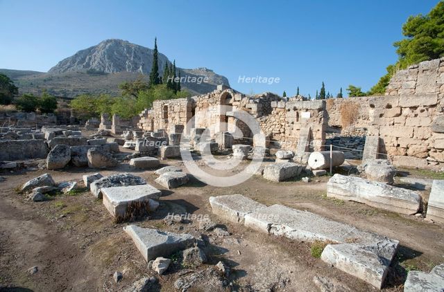 Shops in western Corinth, Greece. Creator: Samuel Magal.