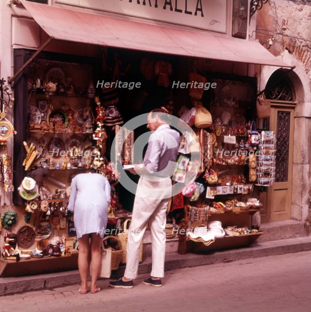 Shops in Taormina, Sicily, c1970s.  Creator: Arthur Charles Kirby Ware.