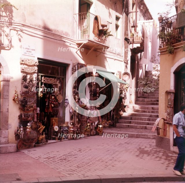 Shops in Taormina, Sicily, c1970s.  Creator: Arthur Charles Kirby Ware.