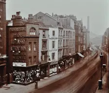 Shops on Bishopsgate, London, October 1909