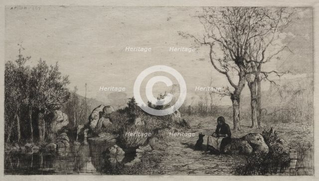 Shore of a Stream at Rossillon, 1867. Creator: Adolphe Appian (French, 1818-1898).