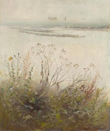 Shore of Flooded River in Blossom, 1880-1885. Creator: Ladislav Mednyanszky