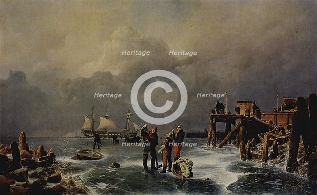 Shore of the Frozen Sea (Winter Landscape), 1839. Creator: Andreas Achenbach.