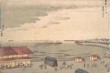 Shore Scene Showing European Influence. Creator: Shotei Hokuju