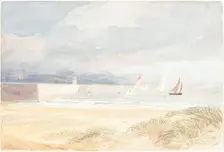 Shore Scene with Sailboats (Portland, Dorset?), 1822/1839?. Creator: James Bulwer
