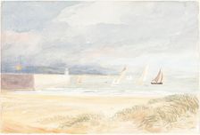 Shore Scene with Sailboats (Portland, Dorset?), 1822/1839?. Creator: James Bulwer