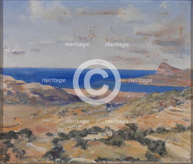 Shore with Blue Sea, n.d. Creator: Eleanor Harris.