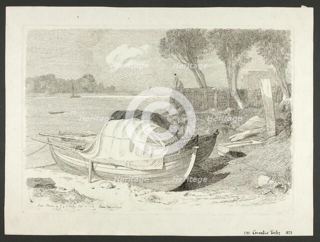 Shored Boats, October 16, 1809. Creator: Cornelius Varley.