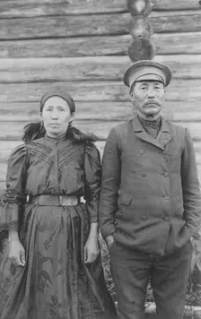 Shoria Family Dressed in the "City" Type Clothes, 1913. Creator: GI Ivanov