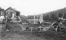 Shoria Hunters Equipped for the Winter Hunt, 1913. Creator: GI Ivanov