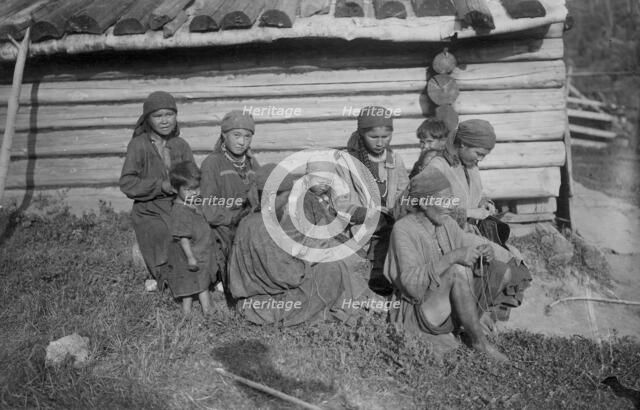 Shoria Women Making Shoes, 1913. Creator: GI Ivanov.
