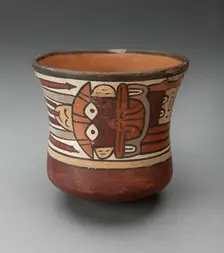 Short Beaker Depicting Costumed Ritual Performer, 180 B.C./A.D. 500. Creator: Unknown