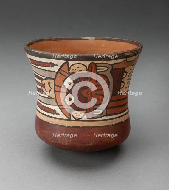 Short Beaker Depicting Costumed Ritual Performer, 180 B.C./A.D. 500. Creator: Unknown.