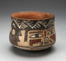 Short Beaker Depicting Human Head, 180 B.C./A.D. 500. Creator: Unknown