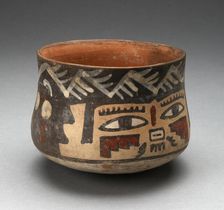 Short Beaker Depicting Human Head, 180 B.C./A.D. 500. Creator: Unknown