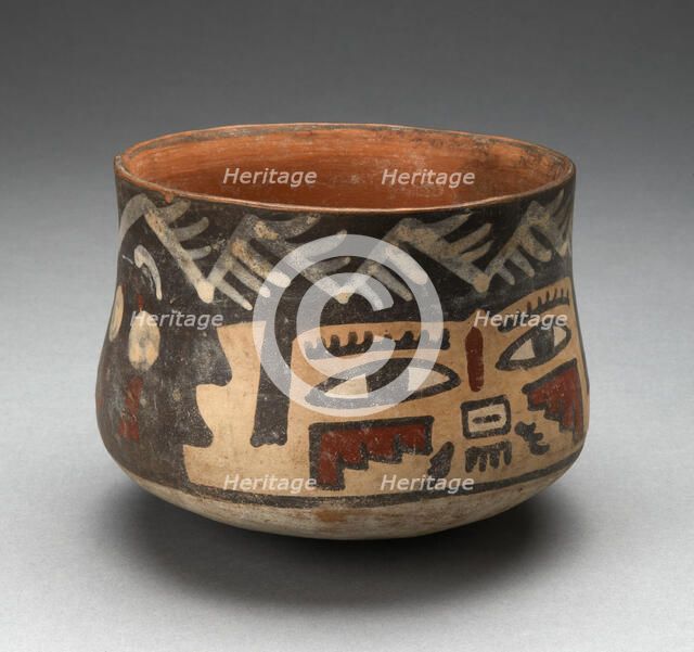 Short Beaker Depicting Human Head, 180 B.C./A.D. 500. Creator: Unknown.