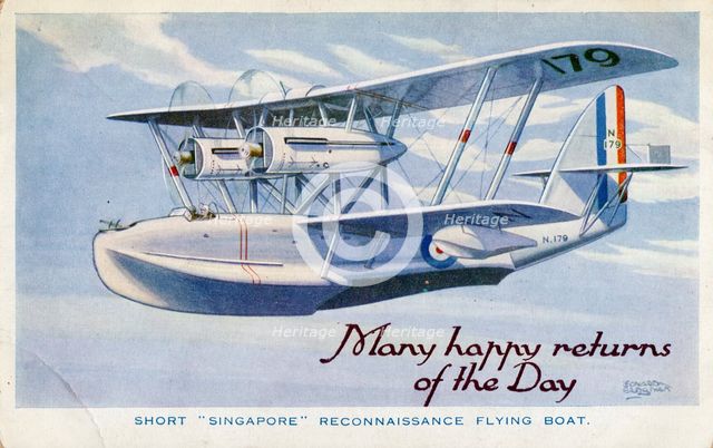 Short Singapore Reconaissance Flying Boat, 1930s. Creator: Unknown.