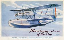 Short Singapore Reconaissance Flying Boat, 1930s. Creator: Unknown
