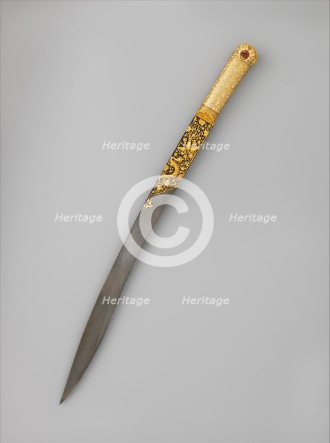 Short Sword (Yatagan) from the Court of Süleyman the Magnificent, Turkish, Istanbul, ca. 1525-30. Creator: Workshop of Ahmed Tekelü.
