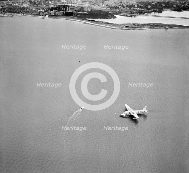 Short S26 flying boat 'Golden Hind' (G-AFCI) at anchor in Poole Harbour, Dorset, 1946. Artist: Aerofilms.