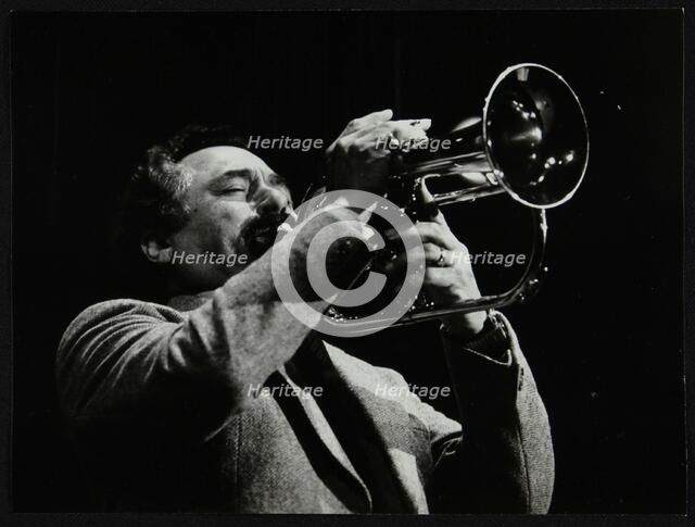 Shorty Rogers playing the flugelhorn, Hemel Hempstead, Hertfordshire, 1983. Artist: Denis Williams