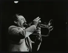 Shorty Rogers playing the flugelhorn, Hemel Hempstead, Hertfordshire, 1983. Creator: Denis Williams