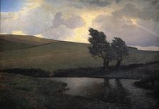 Showery Landscape. Jægerspris, Zealand, 1898. Creator: Fritz Johannes Bentzen-Bilkvist