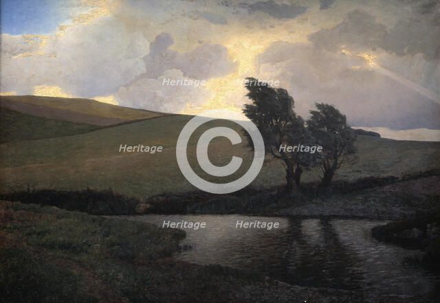 Showery Landscape. Jægerspris, Zealand, 1898. Creator: Fritz Johannes Bentzen-Bilkvist.