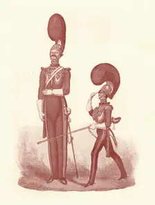 Showing the Difference Between The Man and the Officer 1830-1840, (1909). Artist: William Heath