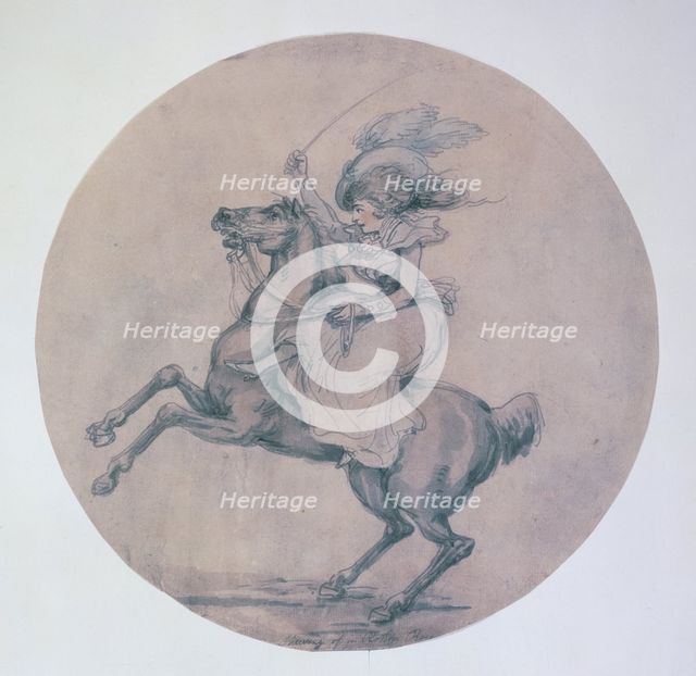 Showing off in Rotten Row, Hyde Park, London, (late 18th century?). Creator: Unknown.