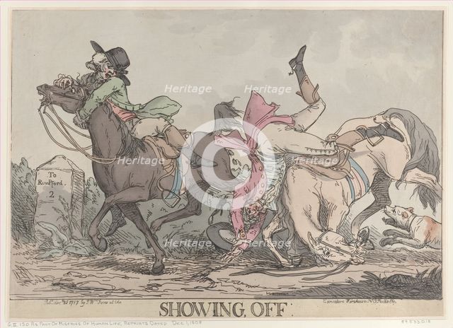 Showing Off, March 25, 1787., March 25, 1787. Creator: Thomas Rowlandson.