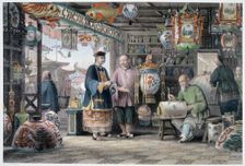 Showroom of a Lantern Merchant in Peking China, 1843. Creator: Thomas Allom