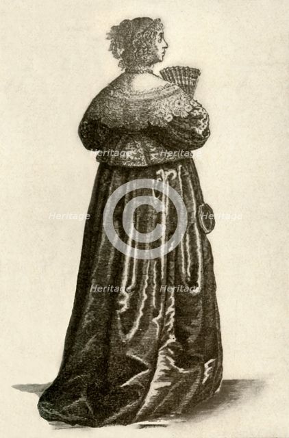 'Shows the dress of an English gentlewoman', 1640, (1937). Creator: Unknown.